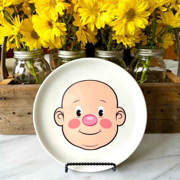 Mr. Food Face•Vintage 8.25” Plate•Happy Eaters Make Better Eaters•Gently Used🌼 - Picture 7 of 12